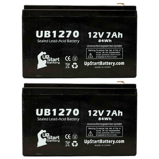 (12V, F2 2x Battery Replacement AGM, SLA) Lead 4 F1 Terminal Universal Includes PCM140VR to - Terminal, Adapters - 7Ah, Acid 7000mAh, Upsonic Sealed - F1 Compatible UB1270 Battery Pack