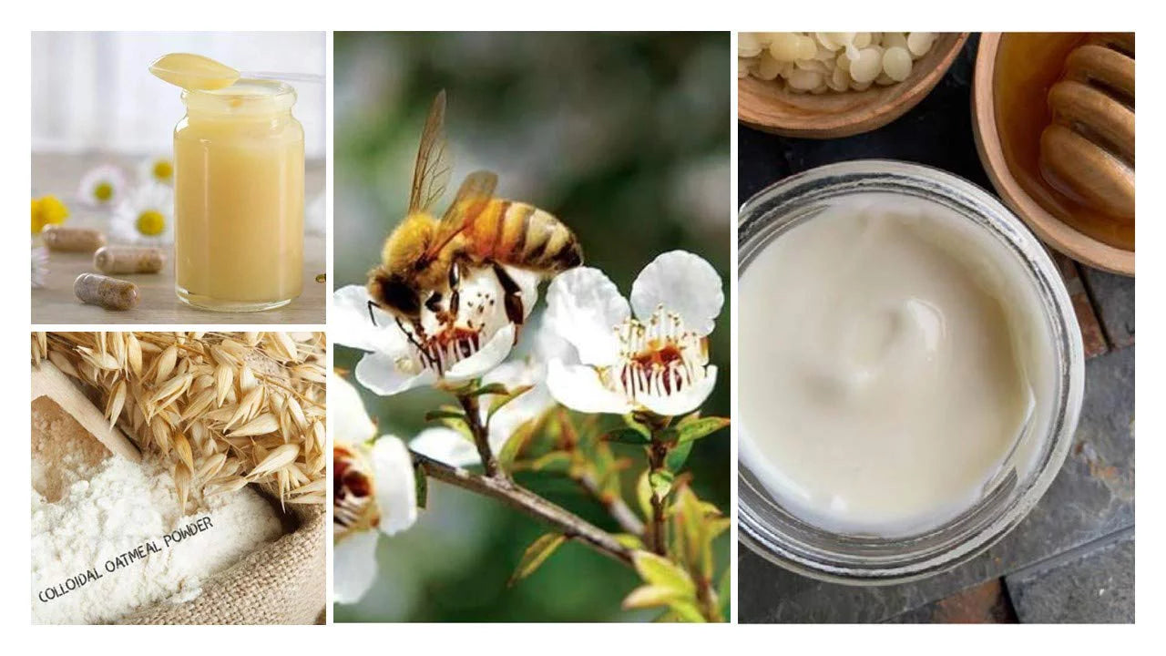 | Jelly Cream Honey, Face jar) oz Body glass Bee Itch All & Cream | Cream Oatmeal Moisturizing (2 | with Royal Oats Cream & Types Ages, Organic Skin Colloidal Honey Manuka | | Anti