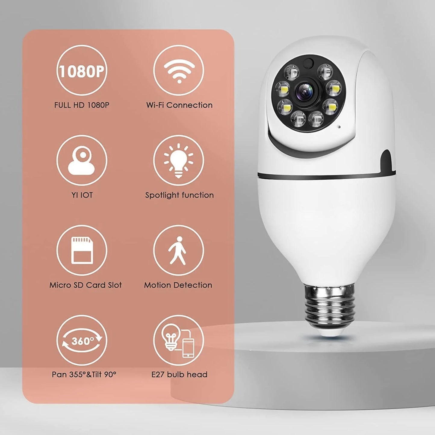 & E27 Security Security, Camera Bulb 1080p WiFi System , Outdoor, Cameras Camera Indoor Wireless Cameras 5G 2Pcs Home 2.4GHz Wireless Light for Security