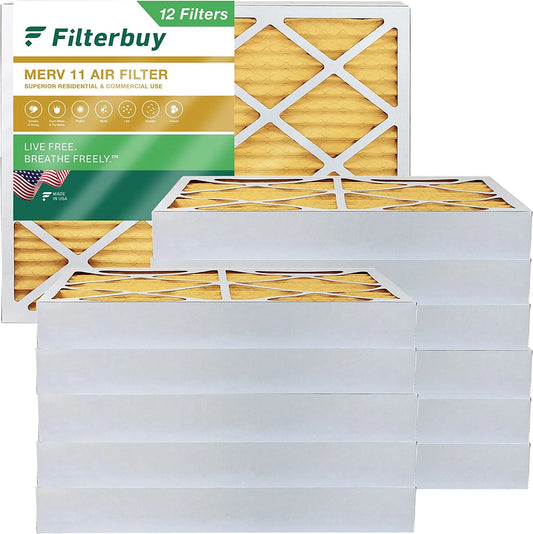 (12-Pack) MERV Furnace AC Filterbuy Pleated Filters HVAC 10x16x4 Air 11